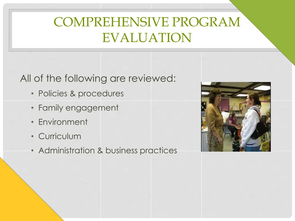 comprehensive program evaluation