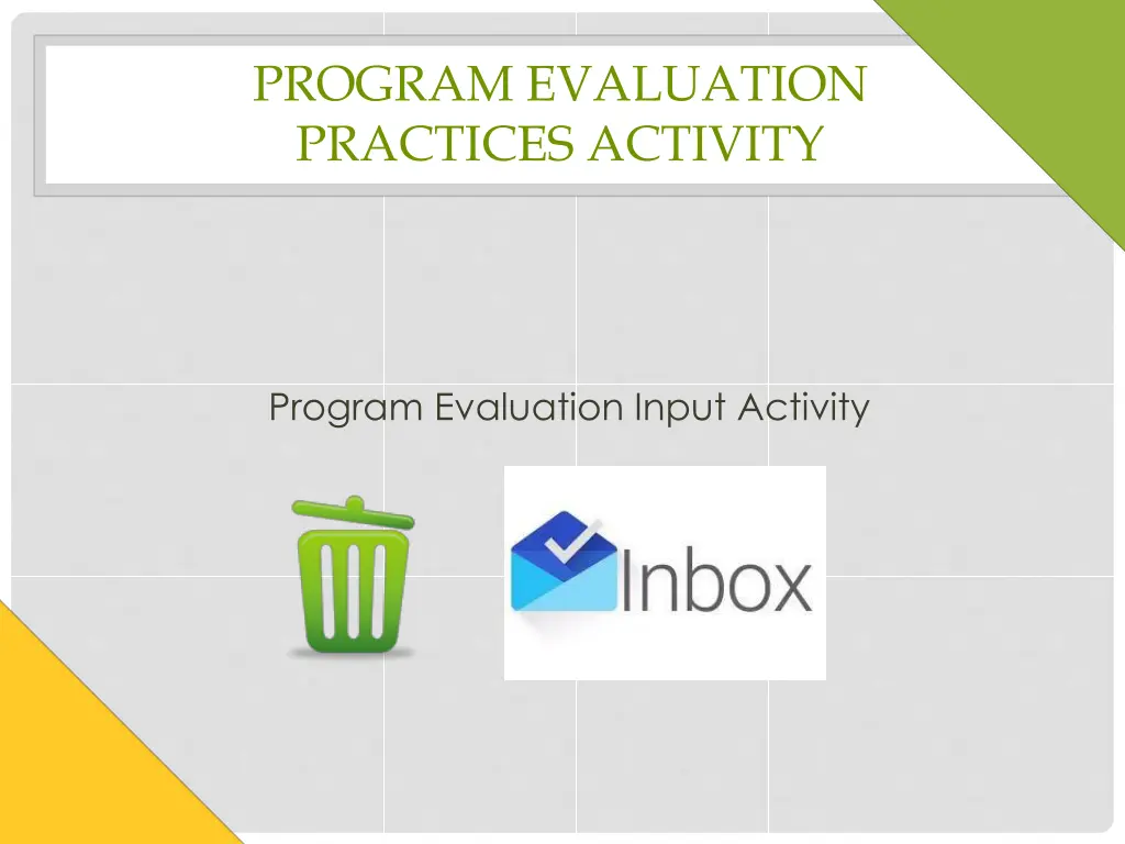 program evaluation practices activity