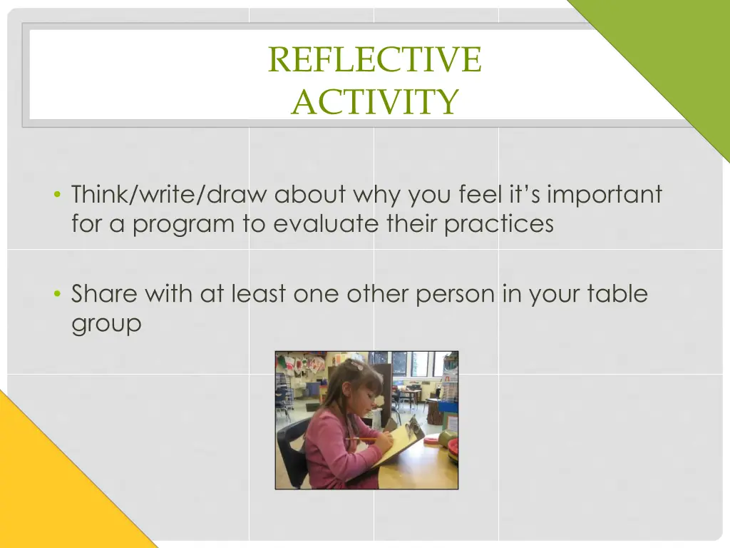 reflective activity