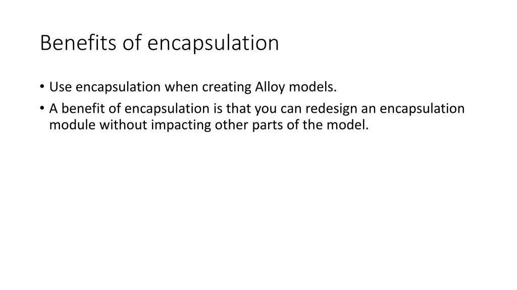 benefits of encapsulation