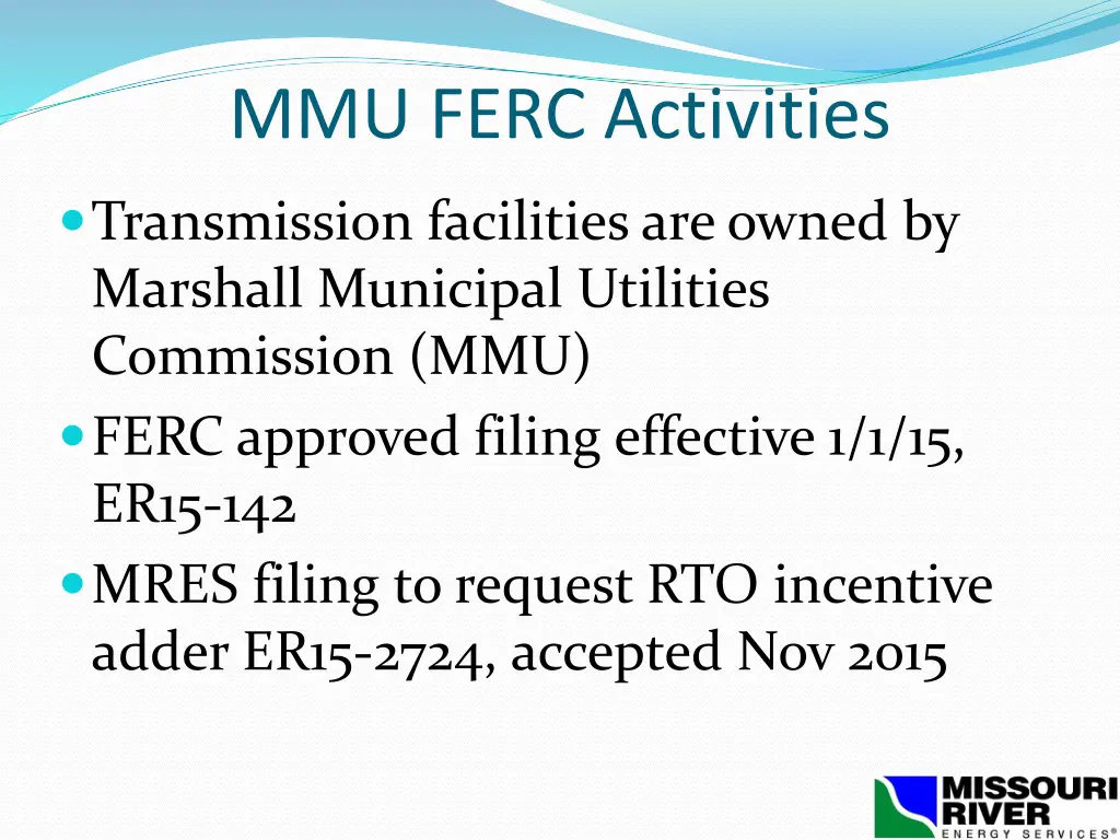 mmu ferc activities