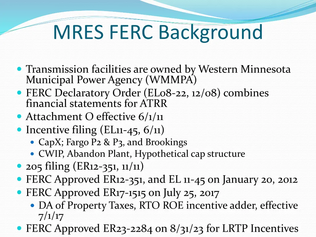 mres ferc background