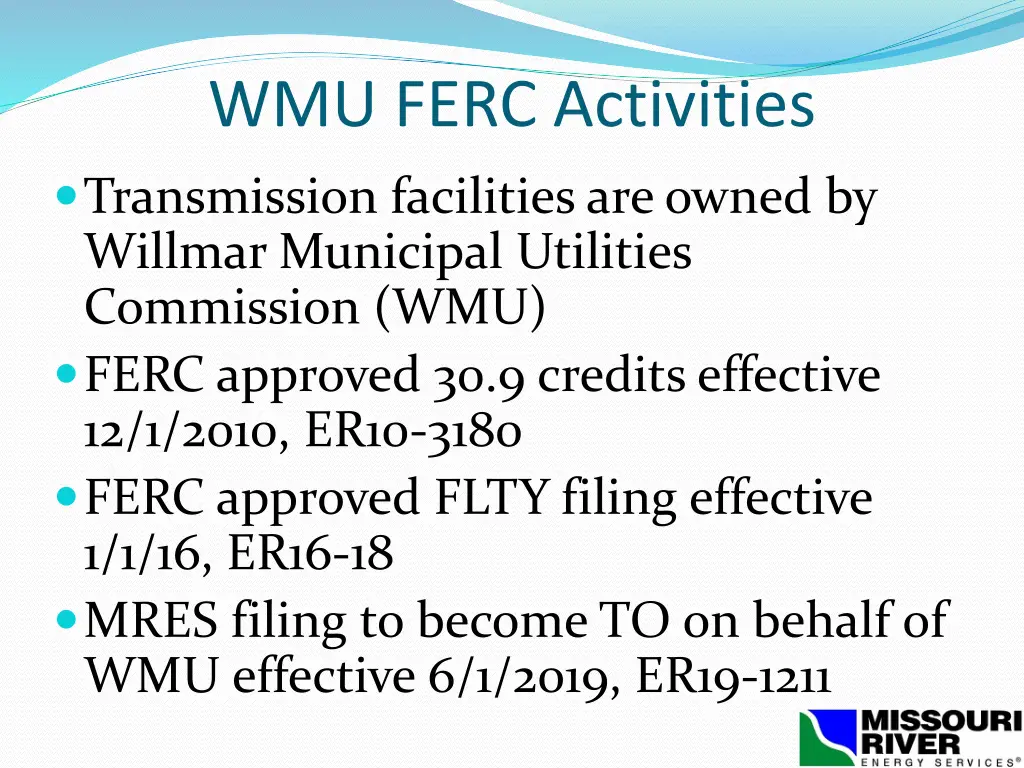 wmu ferc activities