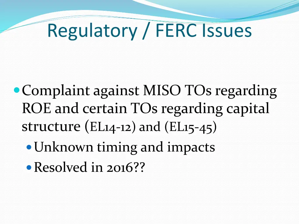 regulatory ferc issues