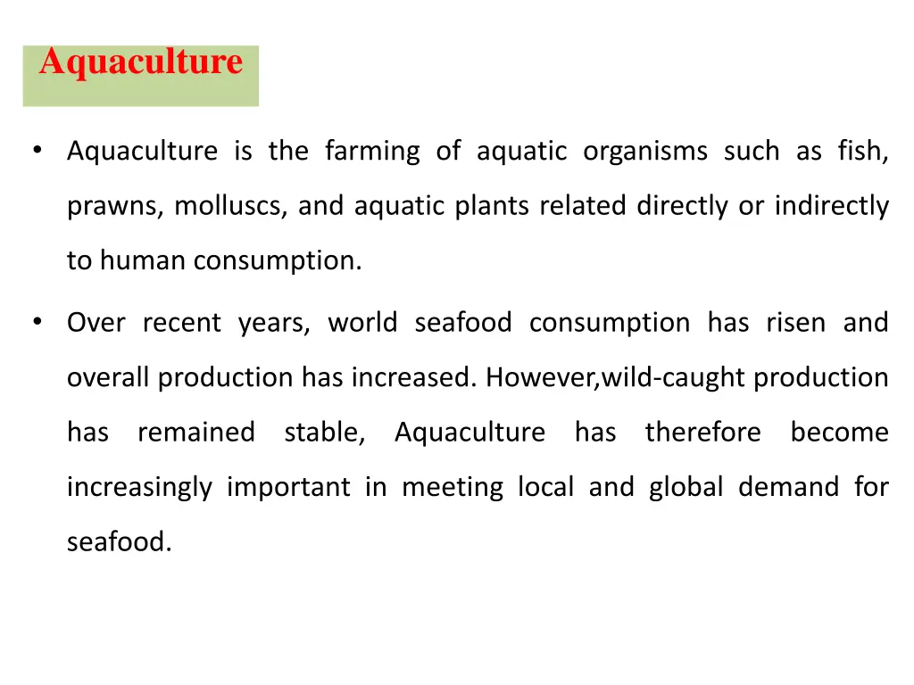 aquaculture