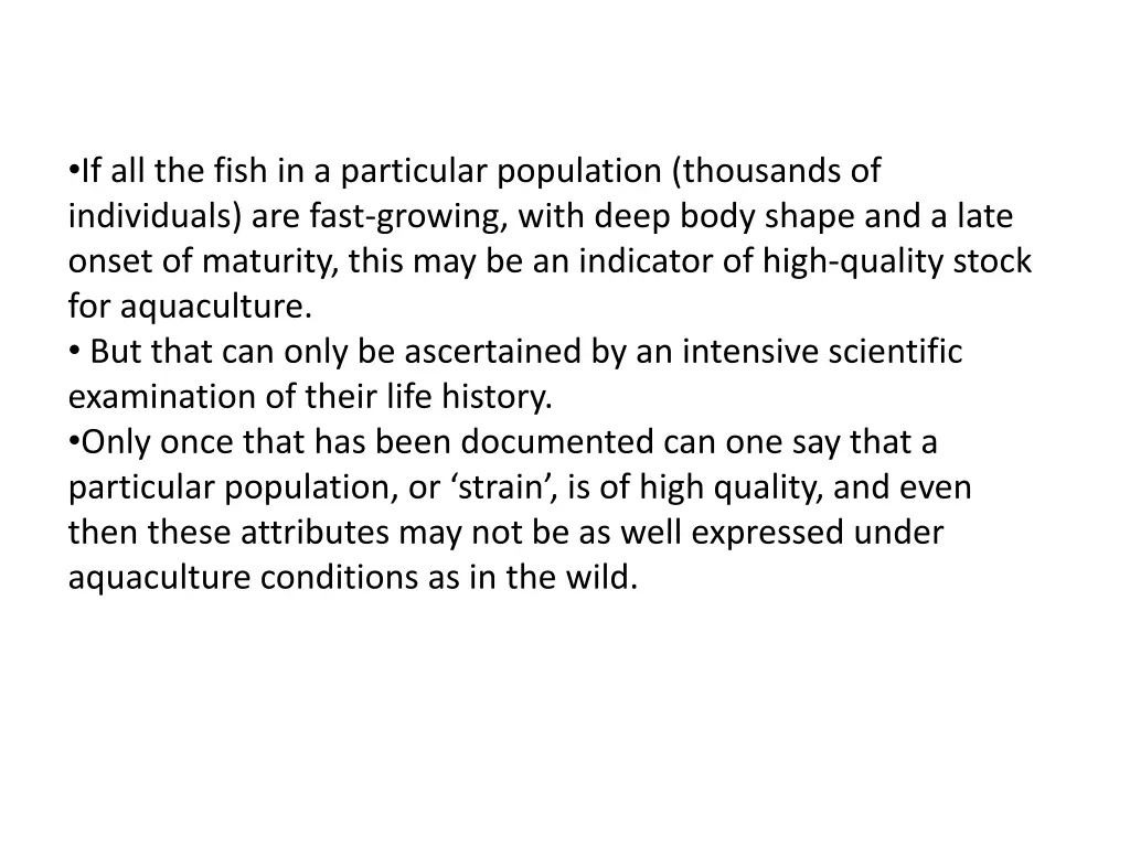 if all the fish in a particular population