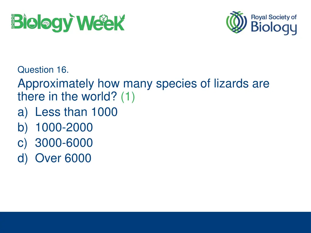 question 16 approximately how many species