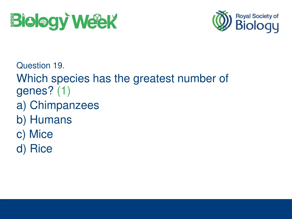 question 19 which species has the greatest number