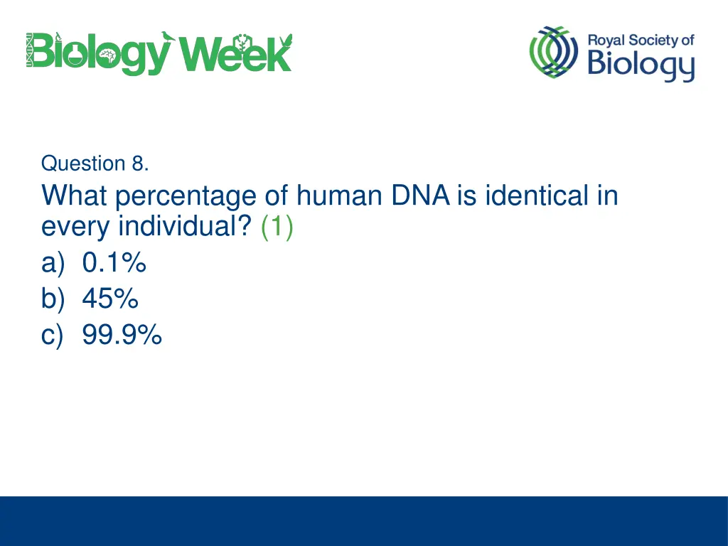 question 8 what percentage of human