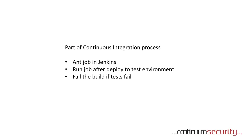 part of continuous integration process