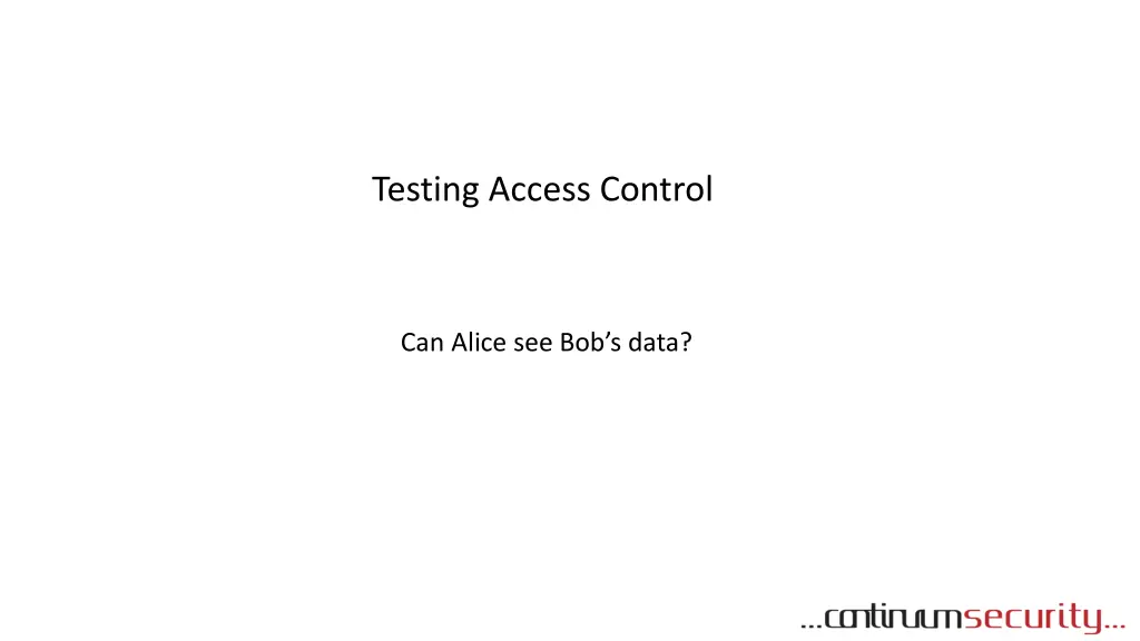 testing access control