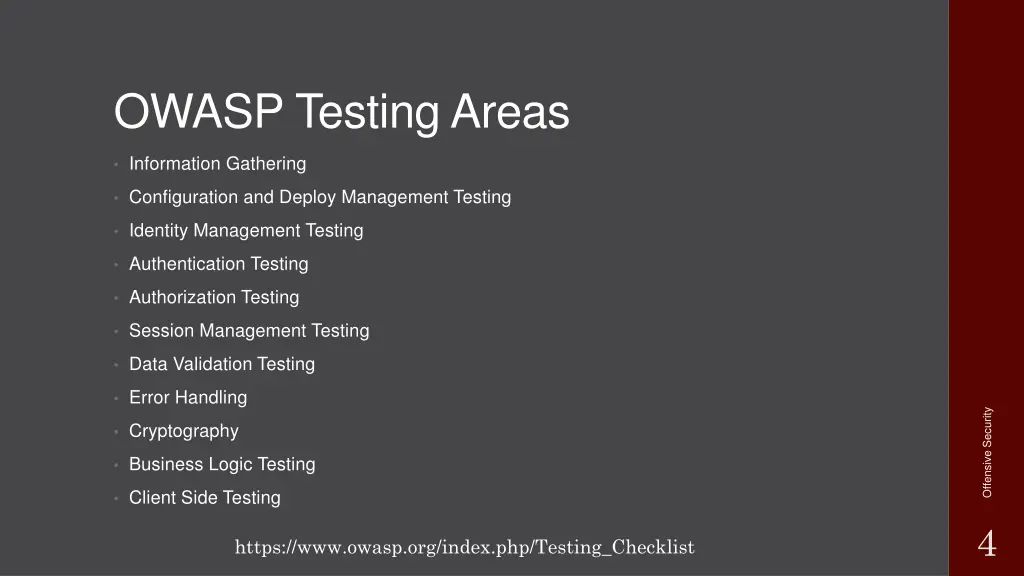 owasp testing areas