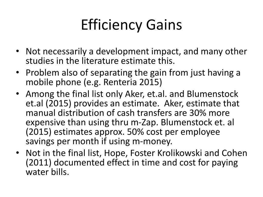 efficiency gains