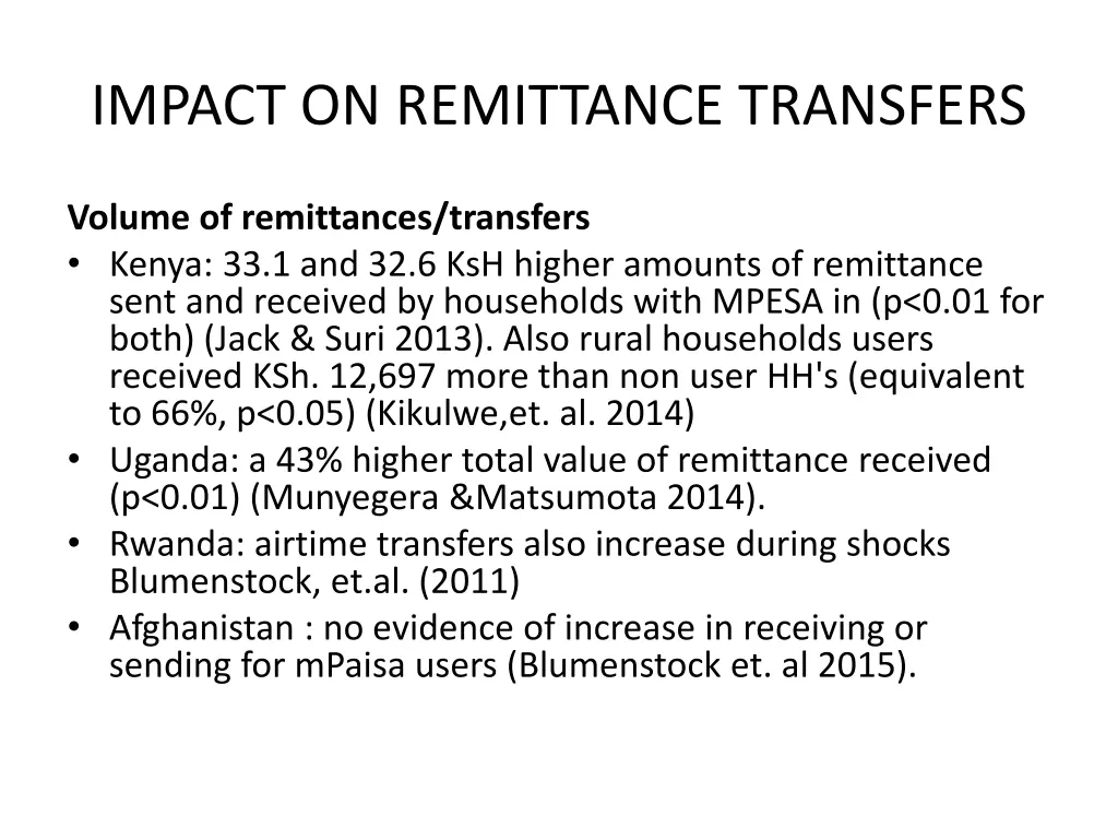 impact on remittance transfers 1