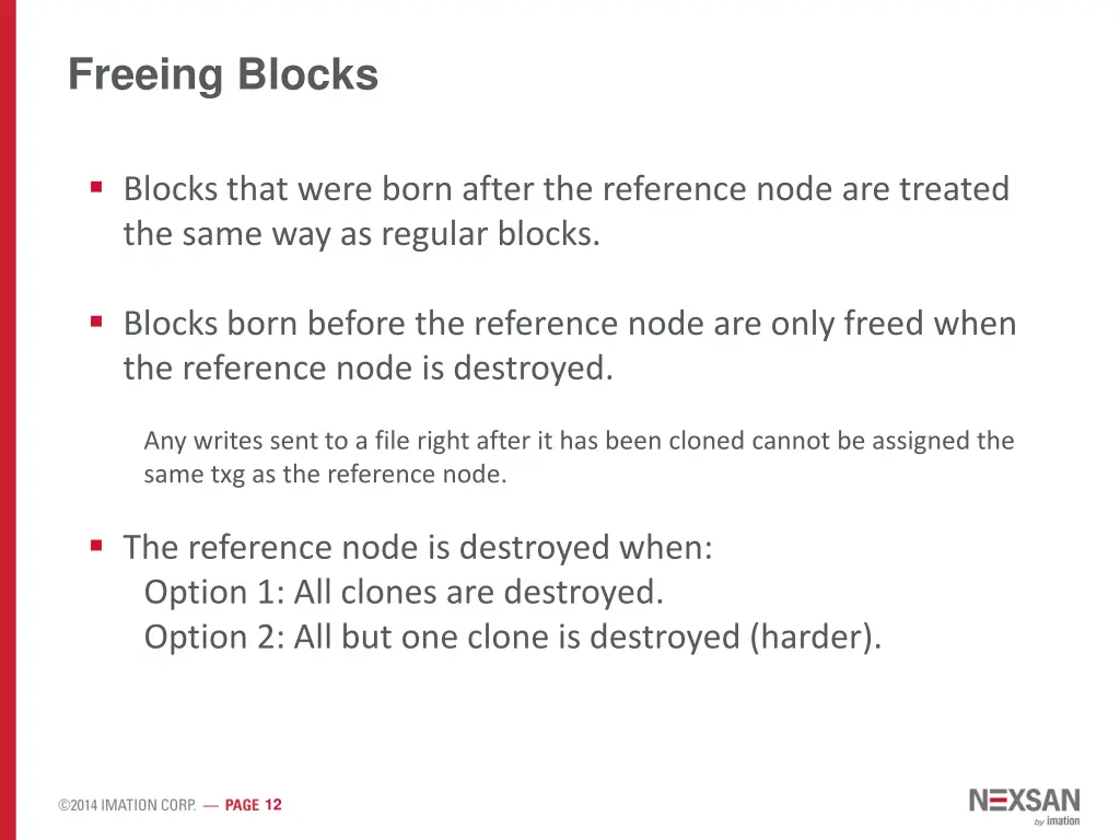 freeing blocks 1