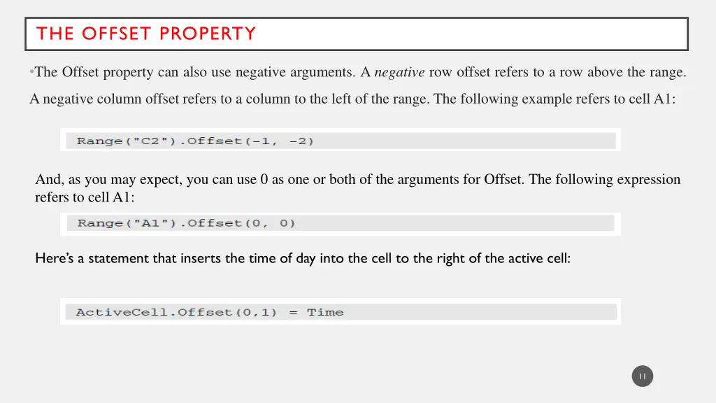 the offset property 1