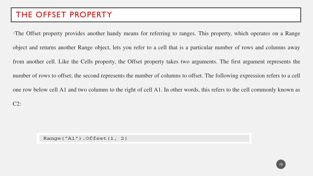 the offset property