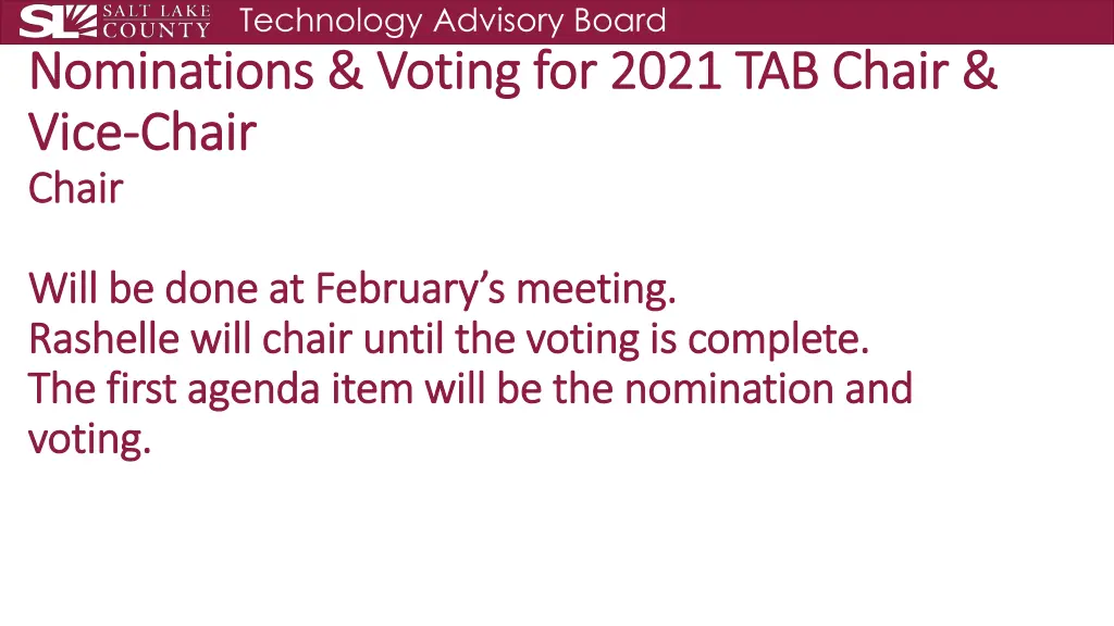 technology advisory board nominations voting