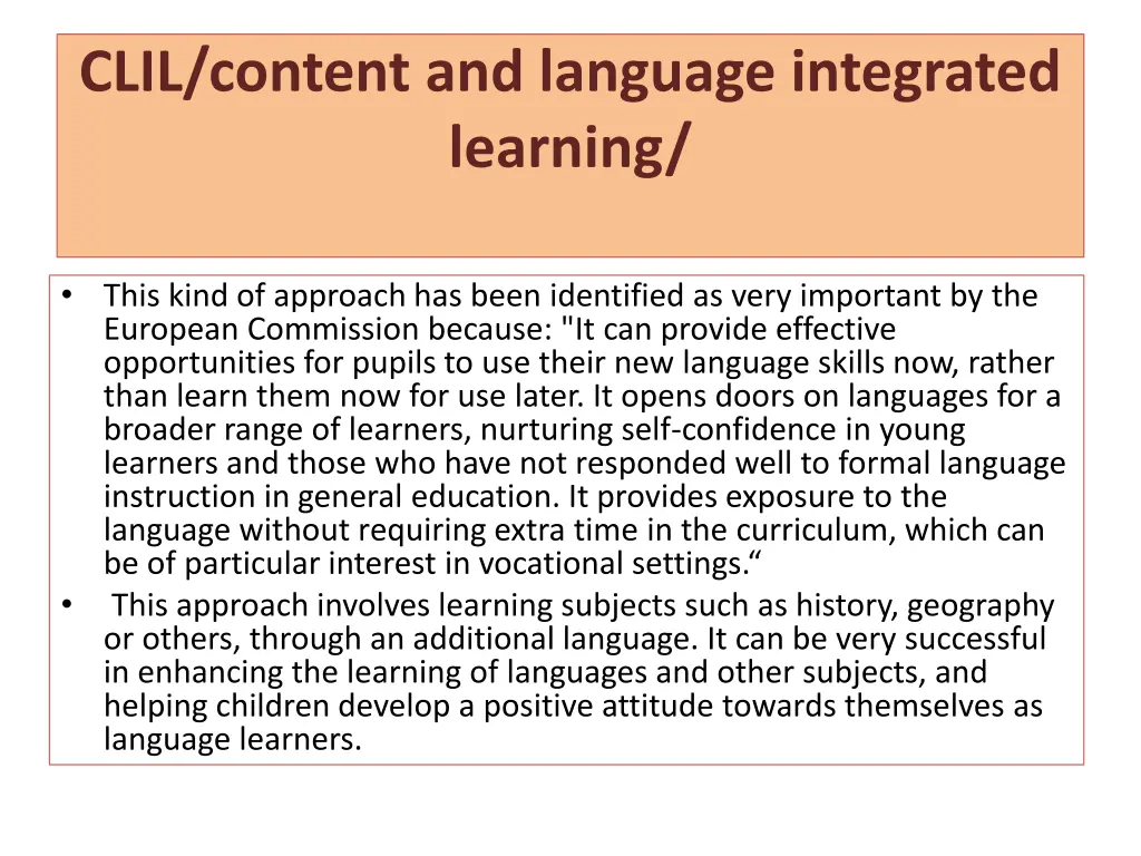 clil content and language integrated learning