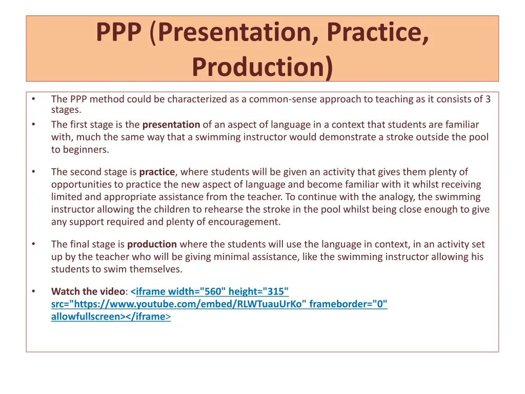 ppp presentation practice production