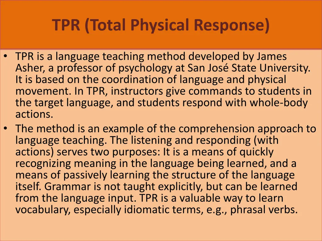 tpr total physical response