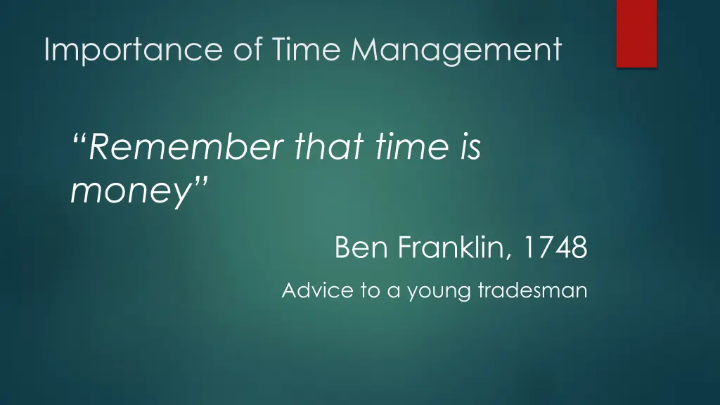 importance of time management