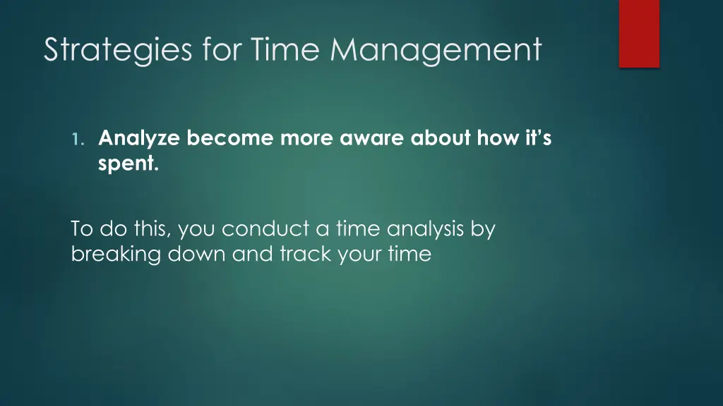 strategies for time management