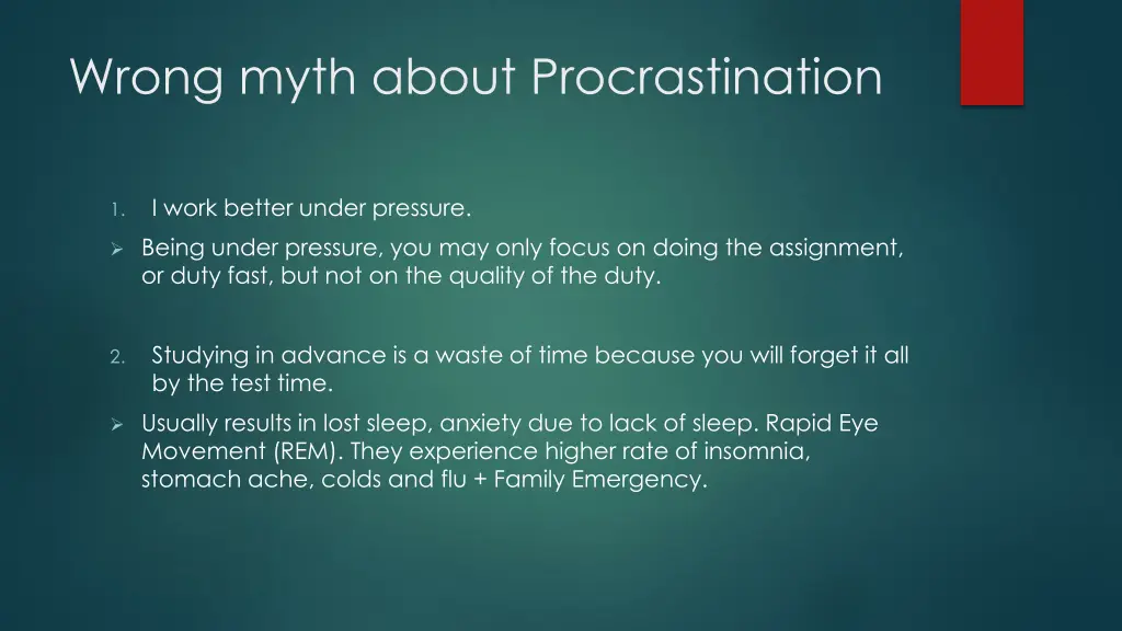 wrong myth about procrastination