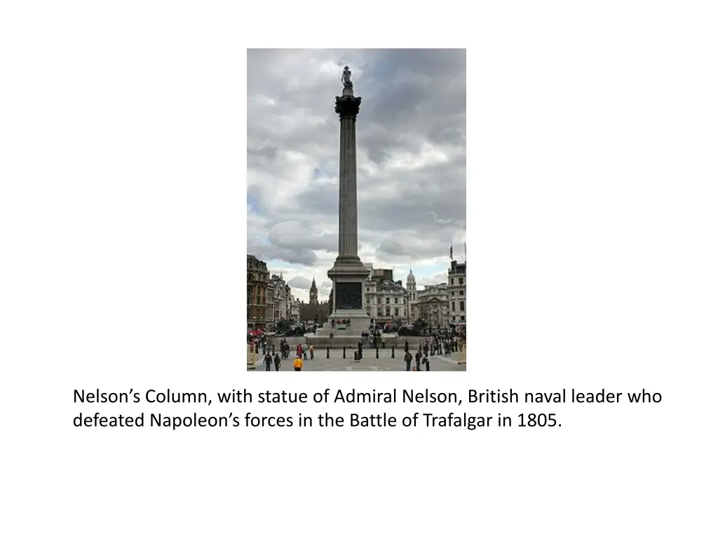 nelson s column with statue of admiral nelson