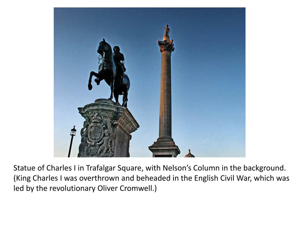 statue of charles i in trafalgar square with