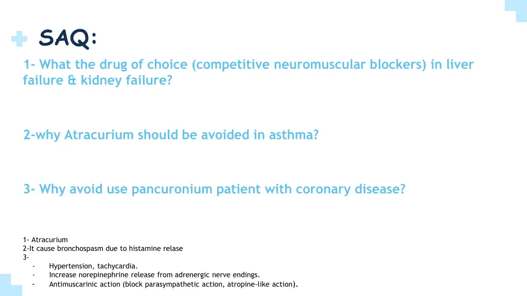 saq 1 what the drug of choice competitive