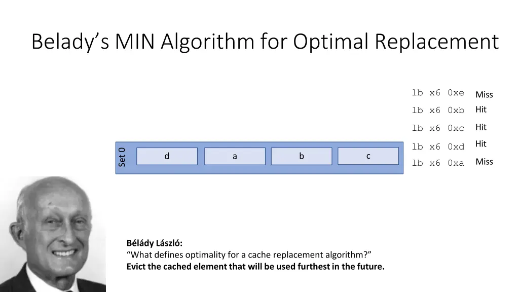 belady s min algorithm for optimal replacement