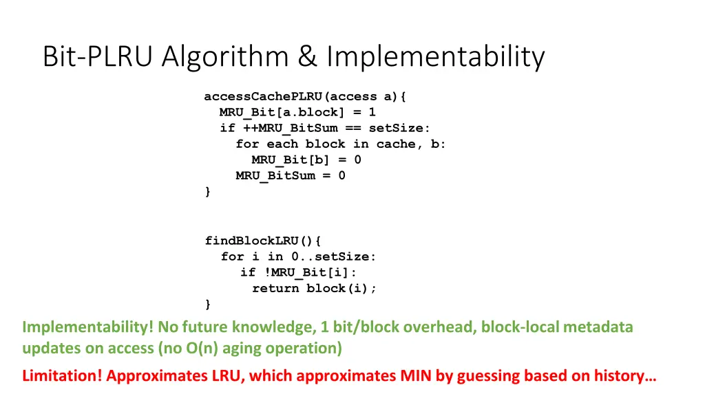 bit plru algorithm implementability 1