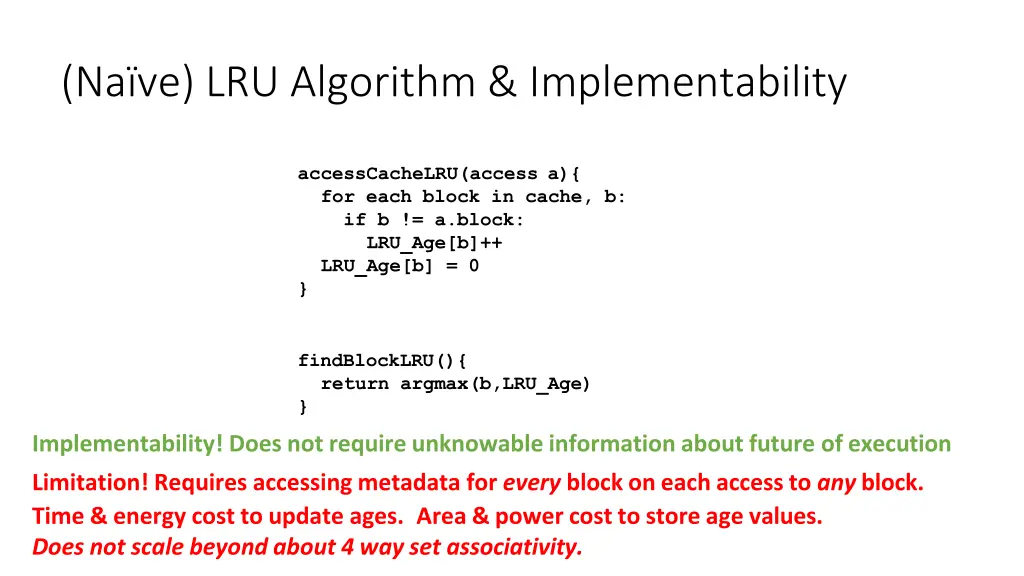 na ve lru algorithm implementability 1