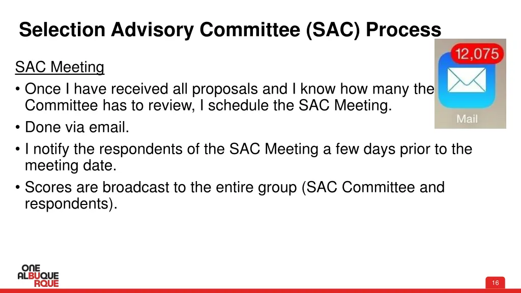 selection advisory committee sac process 11