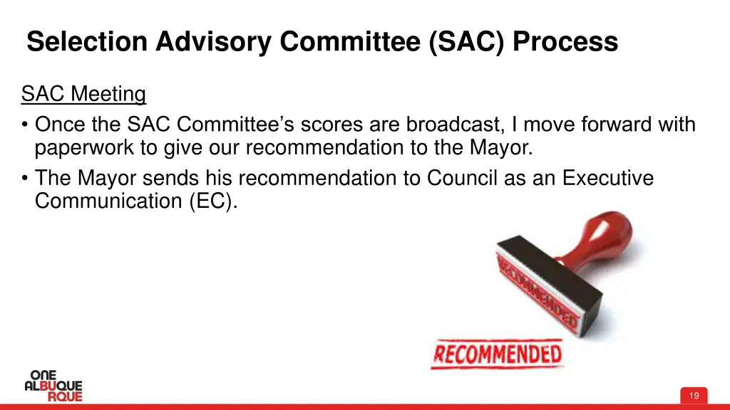 selection advisory committee sac process 14