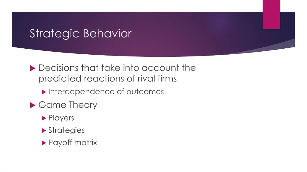 strategic behavior