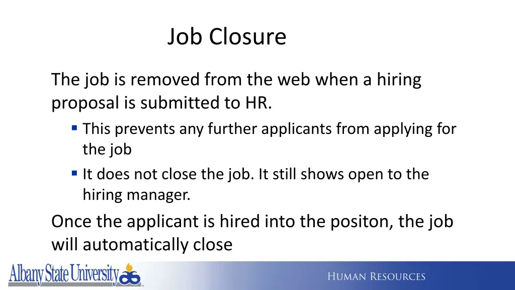 job closure