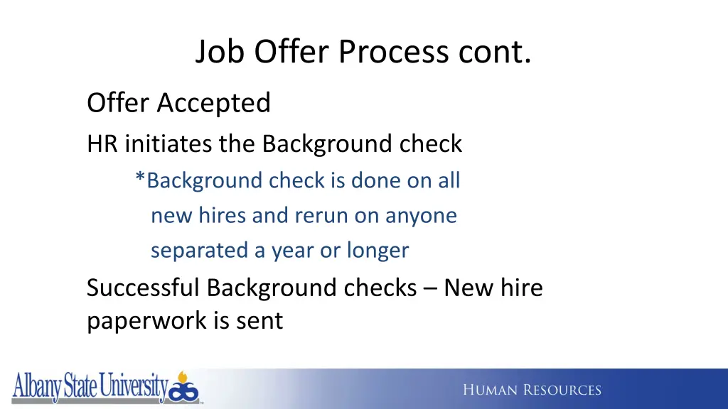 job offer process cont