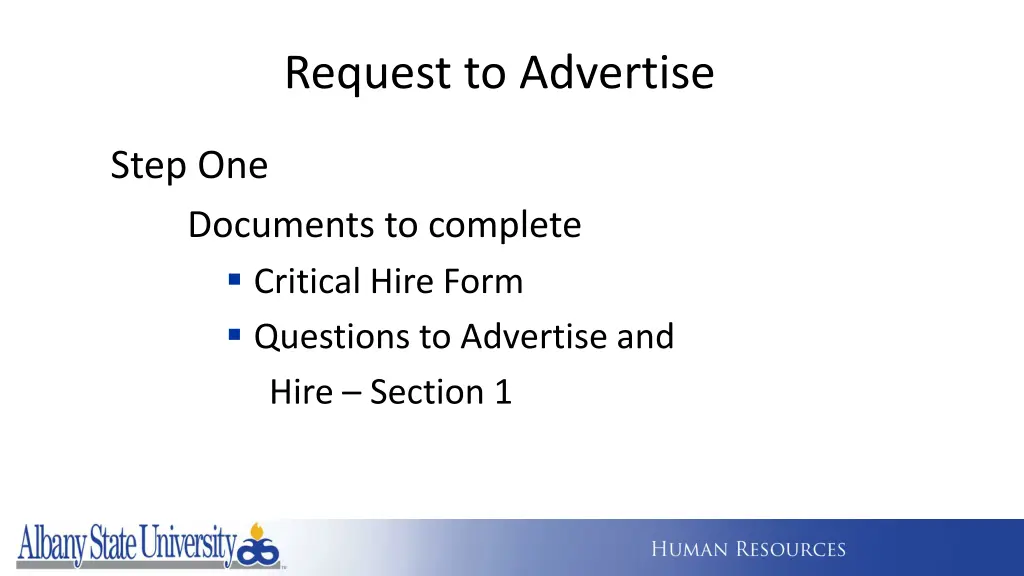 request to advertise