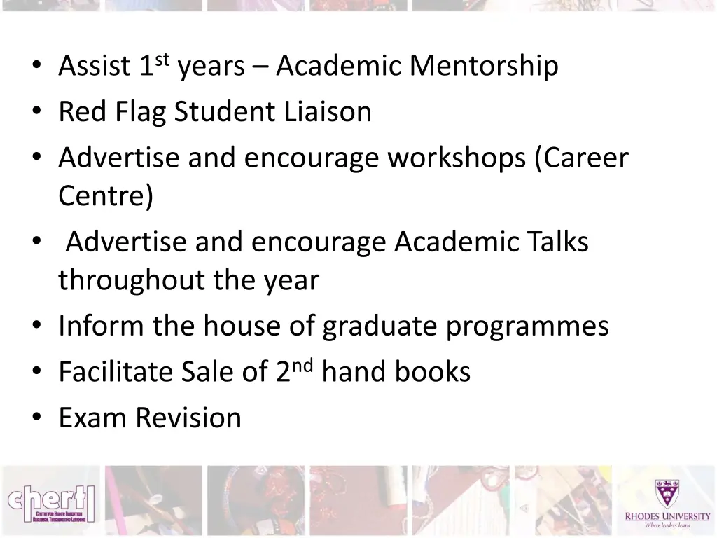 assist 1 st years academic mentorship red flag