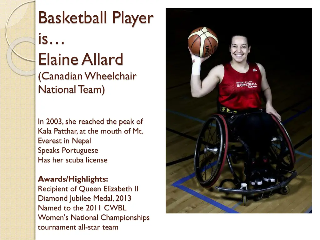 basketball player is elaine allard canadian