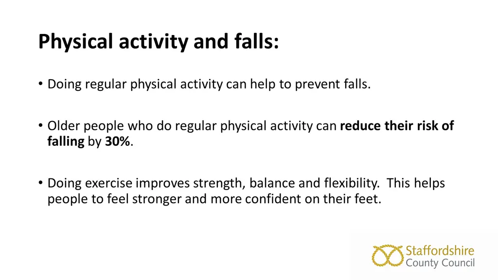 physical activity and falls