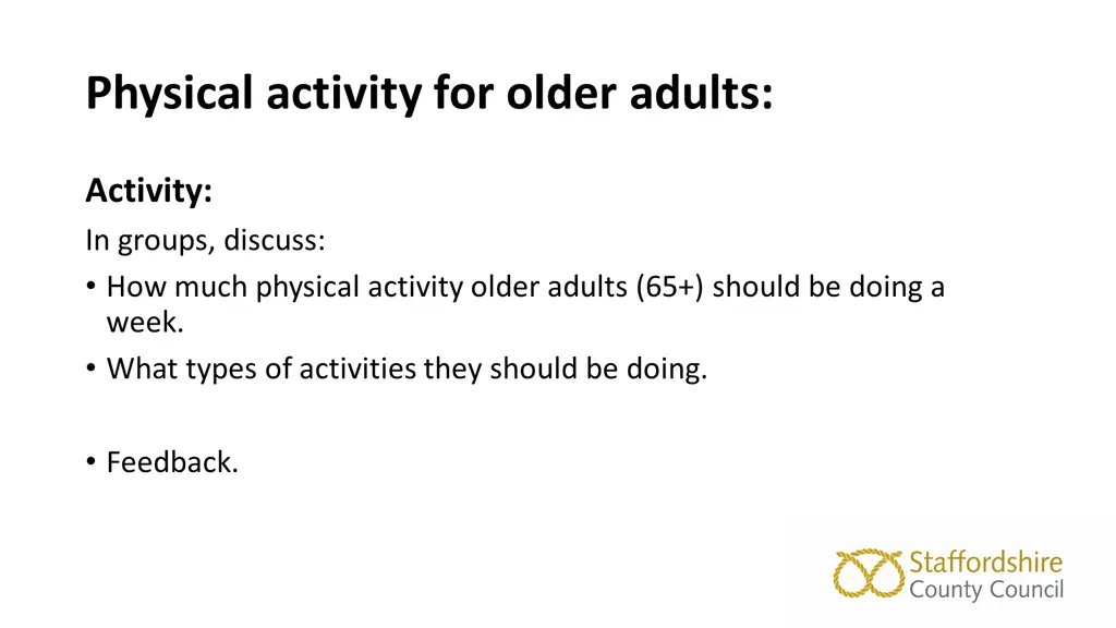 physical activity for older adults