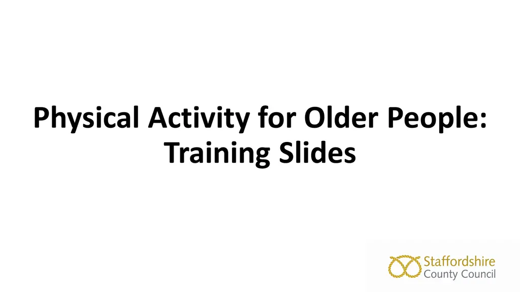 physical activity for older people training slides