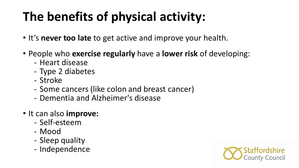 the benefits of physical activity