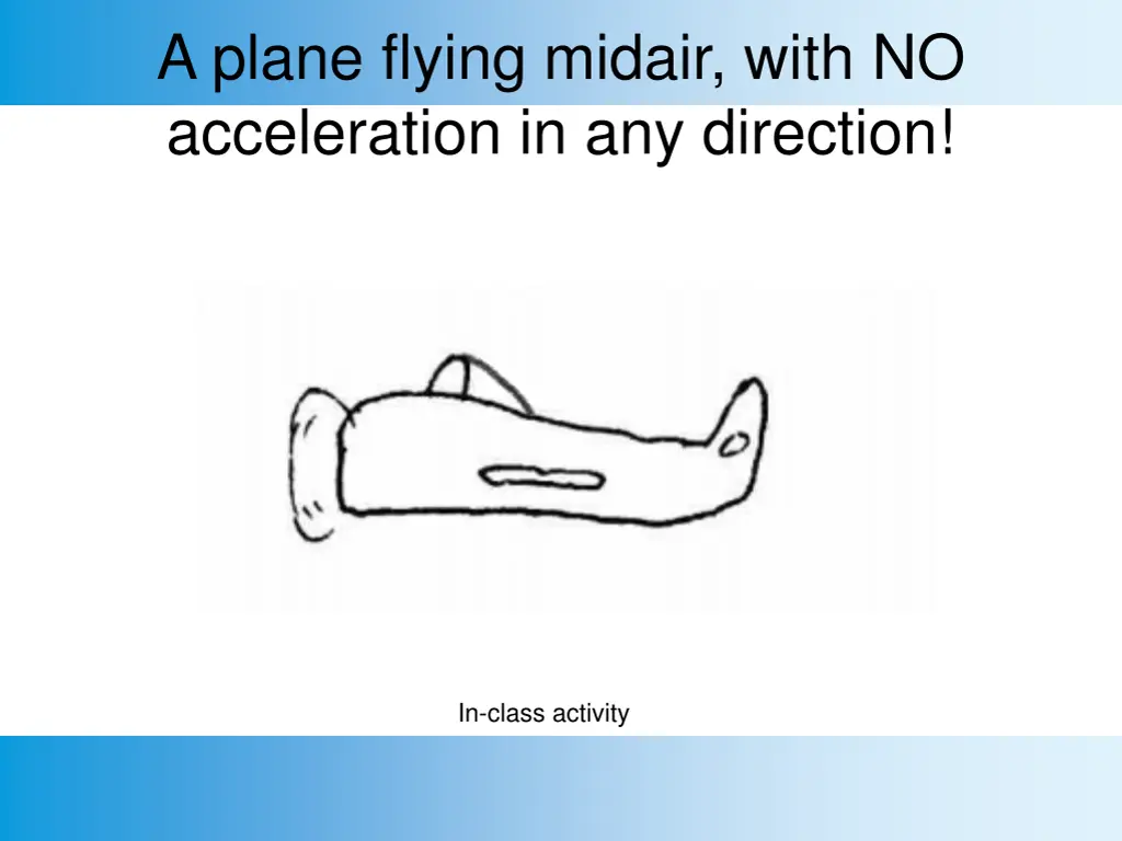 a plane flying midair with no acceleration