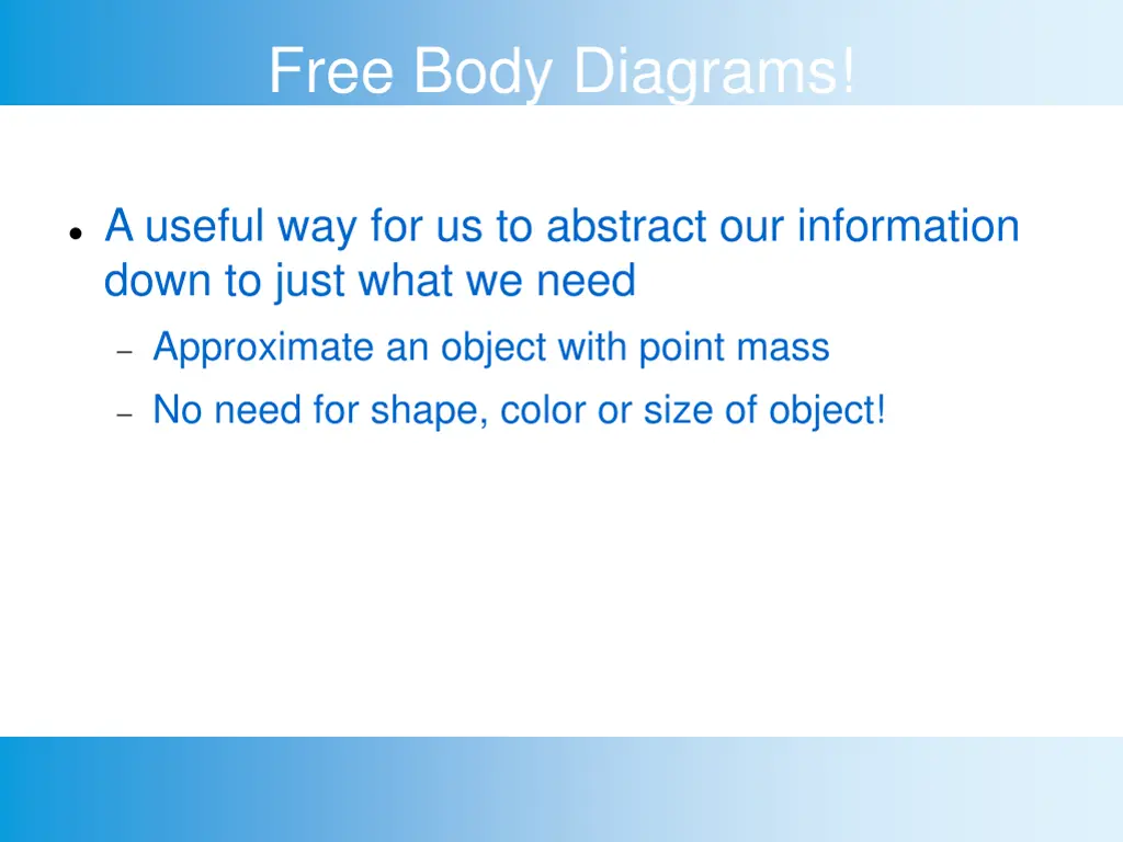 free body diagrams