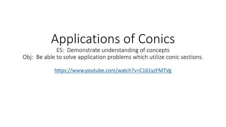 applications of conics es demonstrate