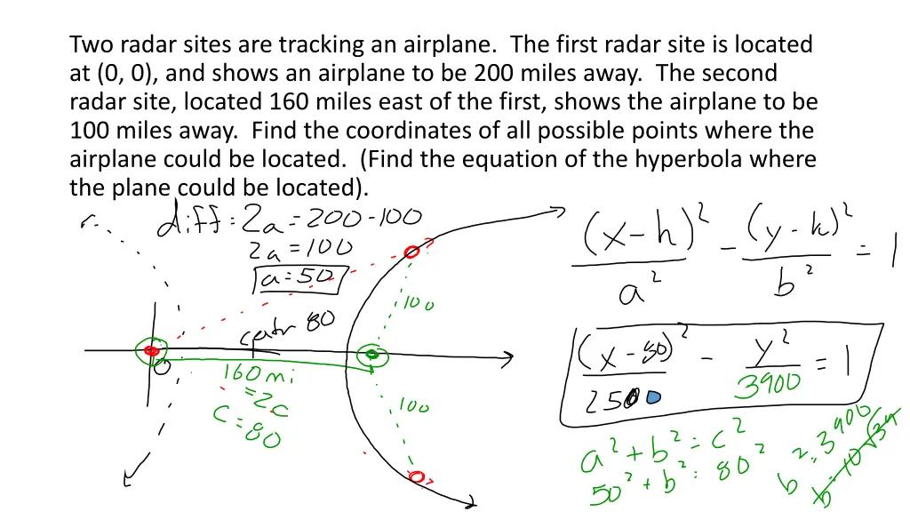 two radar sites are tracking an airplane